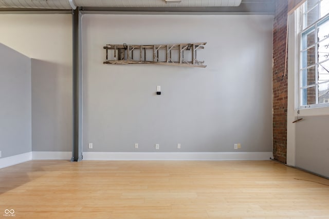 unfurnished room with light hardwood / wood-style floors and a healthy amount of sunlight