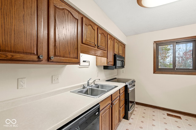 kitchen featuring electric range and sink