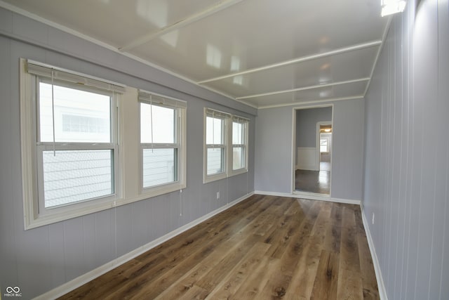 empty room featuring dark hardwood / wood-style floors