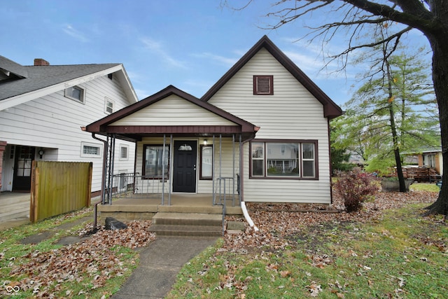 bungalow-style house with covered porch