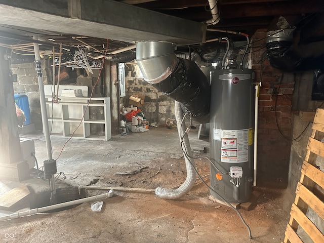 utility room with gas water heater