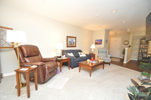 living room featuring hardwood / wood-style floors