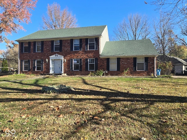 colonial house with a front lawn