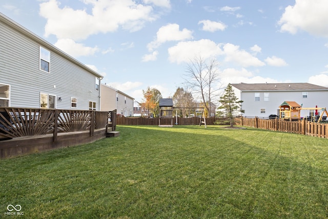 view of yard featuring a playground