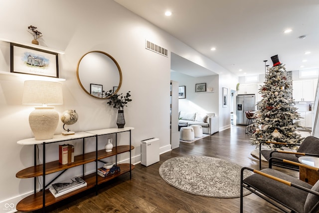 hall featuring dark hardwood / wood-style flooring