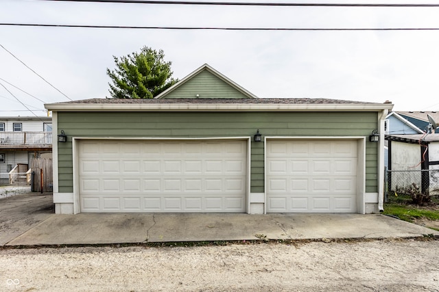 view of garage