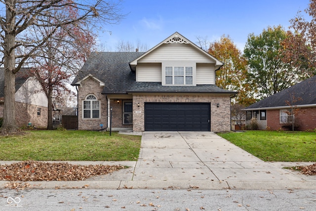 front of property featuring a garage and a front yard