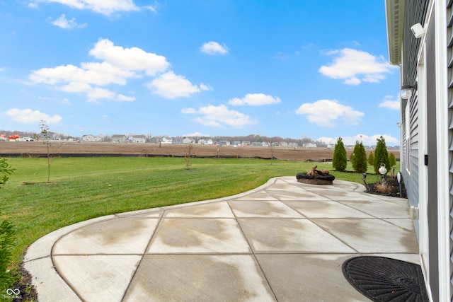 view of patio featuring a rural view