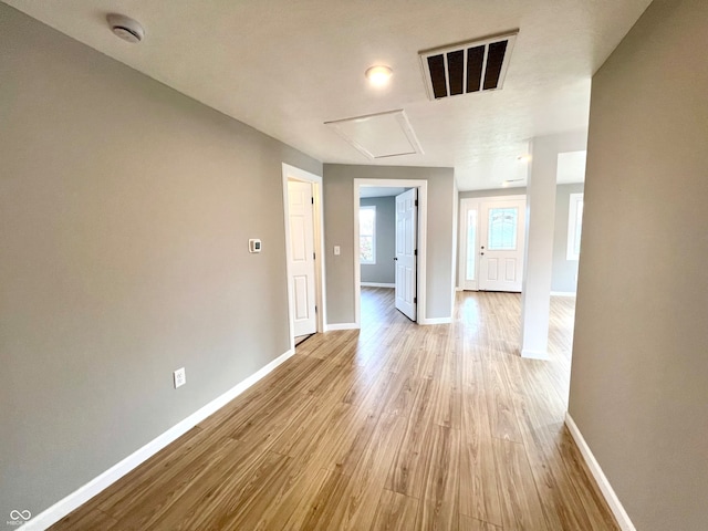 hall featuring light wood-type flooring