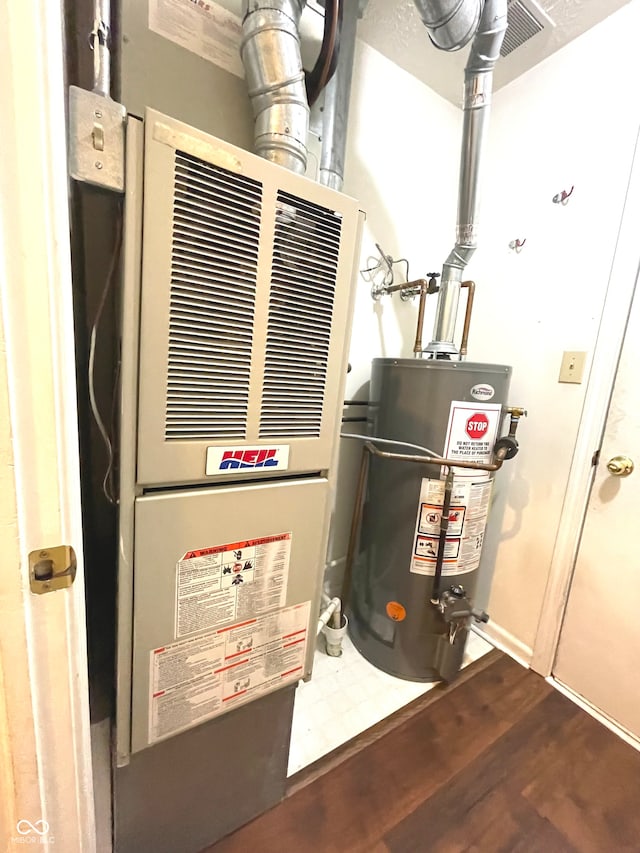 utilities with heating unit and water heater