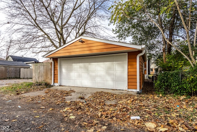 view of garage