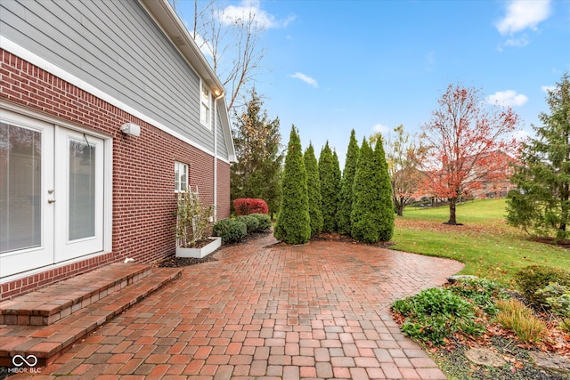 view of patio / terrace featuring french doors