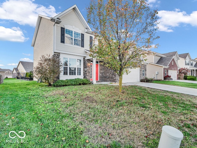 view of front property with a front lawn