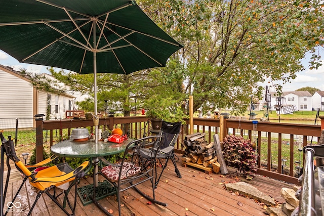 view of wooden deck