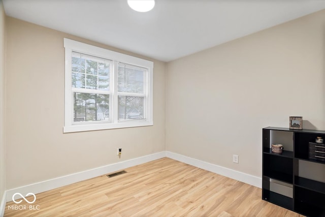 empty room featuring light wood-type flooring