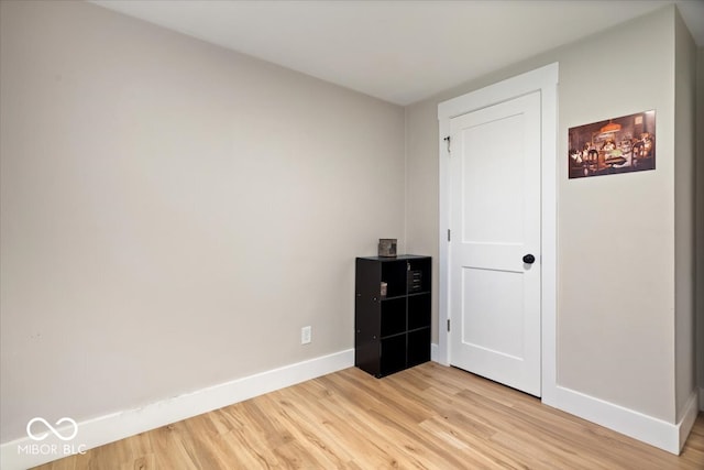 unfurnished bedroom with light hardwood / wood-style floors