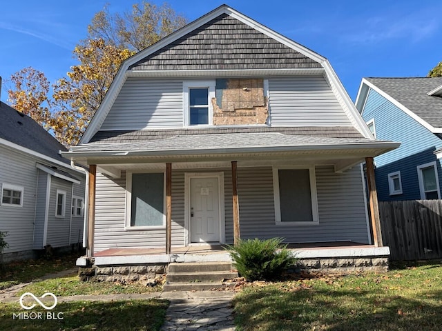 view of front of home with covered porch