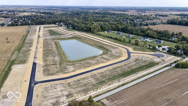 birds eye view of property featuring a rural view