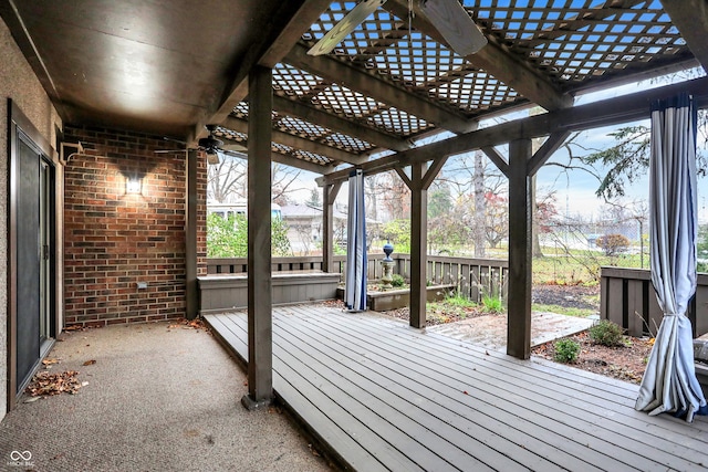 wooden terrace featuring a pergola