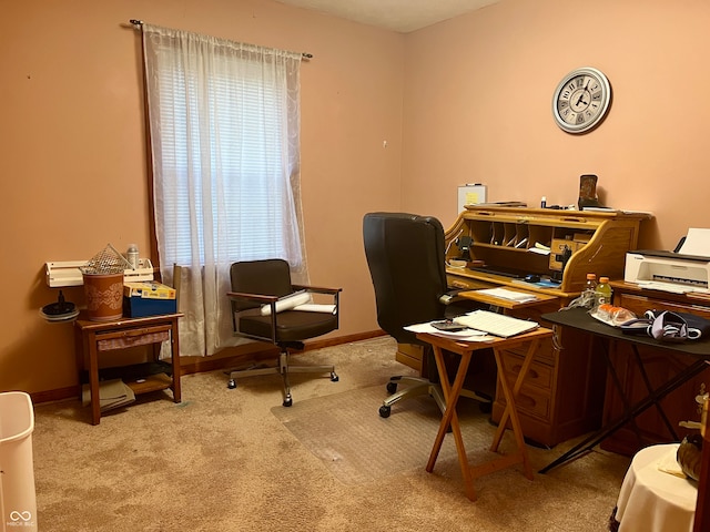 carpeted office space with a healthy amount of sunlight