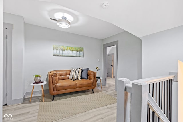 living room featuring light hardwood / wood-style flooring