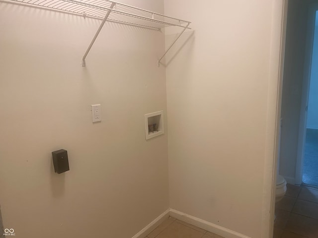 laundry area featuring hookup for a washing machine and tile patterned floors