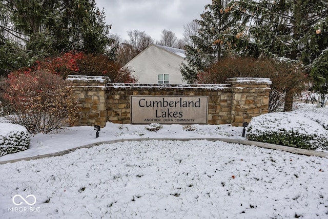 view of community sign