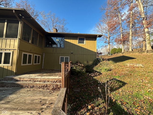 view of home's exterior featuring a yard