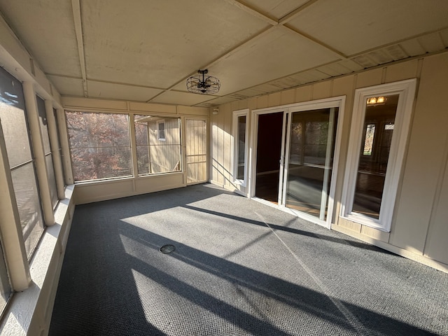 view of unfurnished sunroom