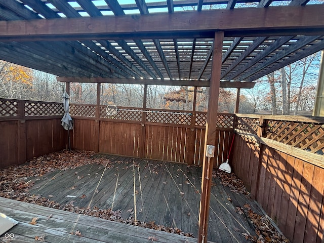 wooden terrace featuring a pergola