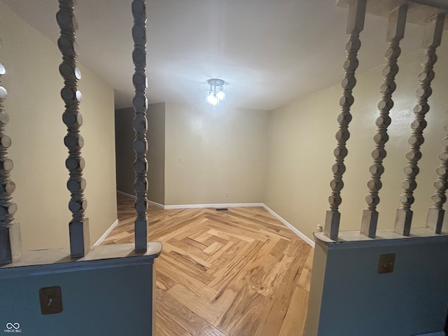 interior space featuring parquet floors