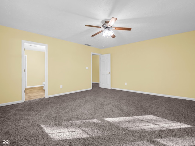 11411 Shady Hollow Ln, Indianapolis, IN 46229 - empty room featuring ceiling fan, carpet, and baseboards