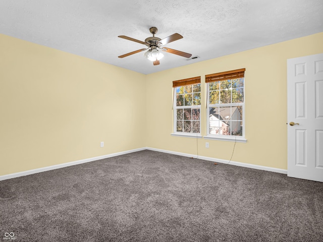 11411 Shady Hollow Ln, Indianapolis, IN 46229 - carpeted empty room with ceiling fan, baseboards, and a textured ceiling
