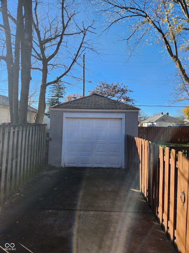 view of garage