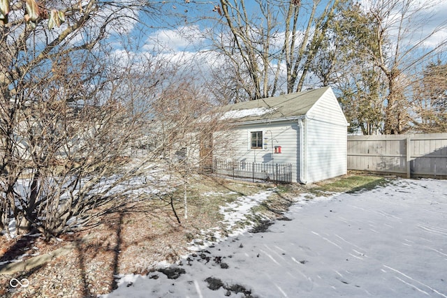 view of snow covered structure