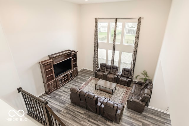 living room featuring hardwood / wood-style floors