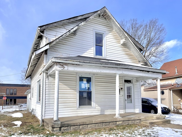 view of front of property with covered porch