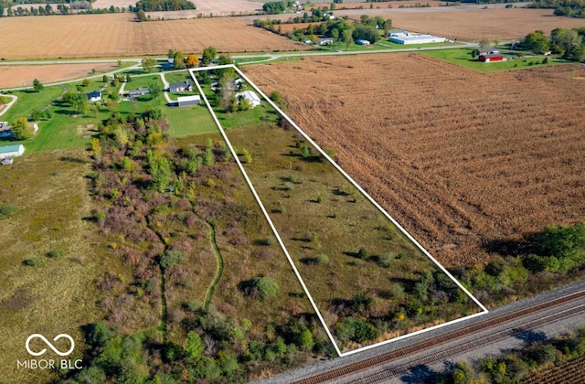 aerial view with a rural view