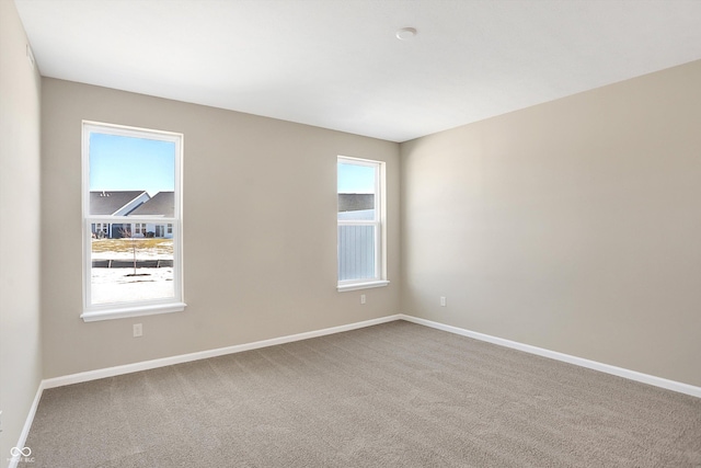 view of carpeted spare room