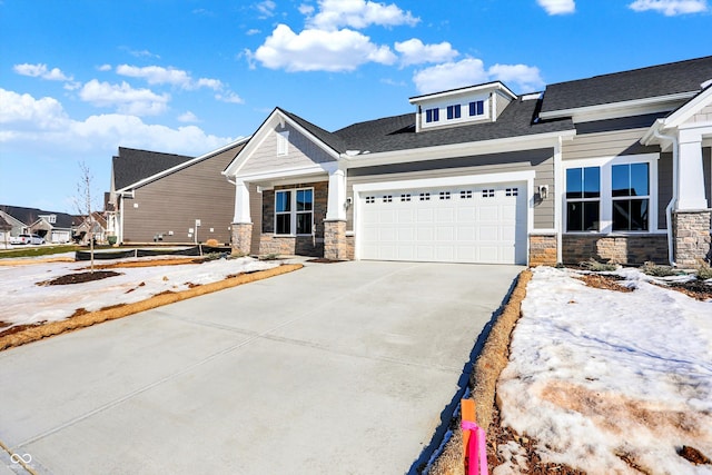 view of front of house with a garage