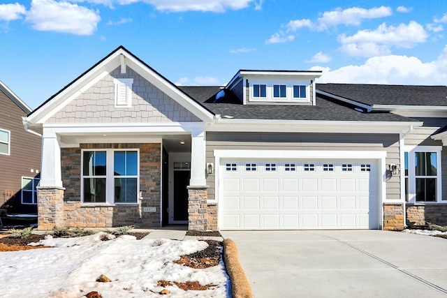 craftsman-style house with a garage