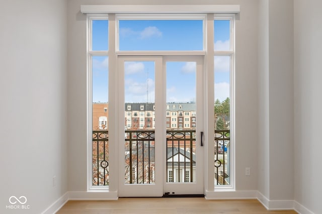 doorway featuring light hardwood / wood-style flooring