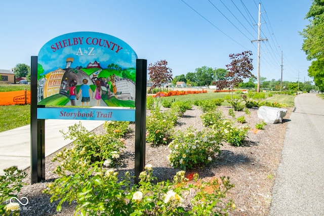 view of community sign