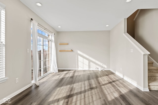 interior space featuring dark hardwood / wood-style floors