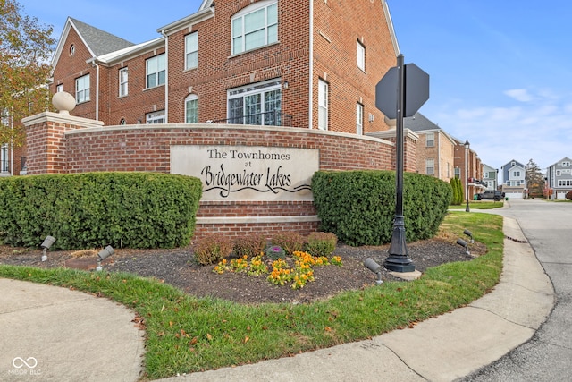 view of community sign