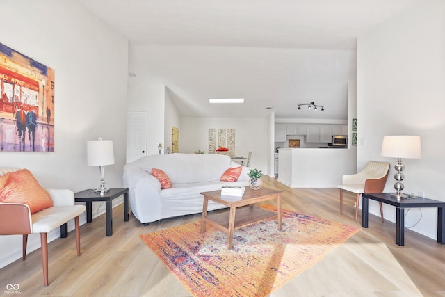 living room with light wood-type flooring