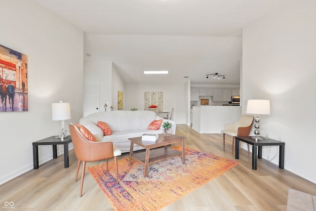 living room featuring light hardwood / wood-style flooring