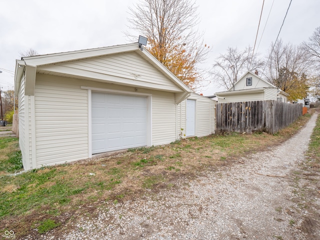 view of garage