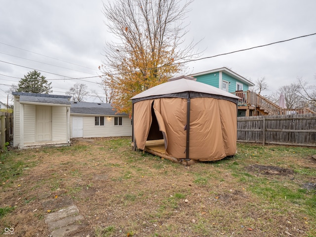 view of yard with a gazebo