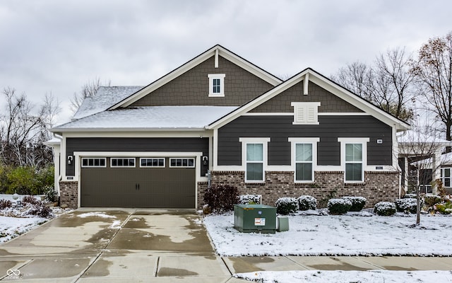 craftsman inspired home with a garage